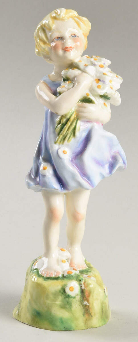 Children of the Nations England-Blue Dress - No Box by Royal Worcester-1