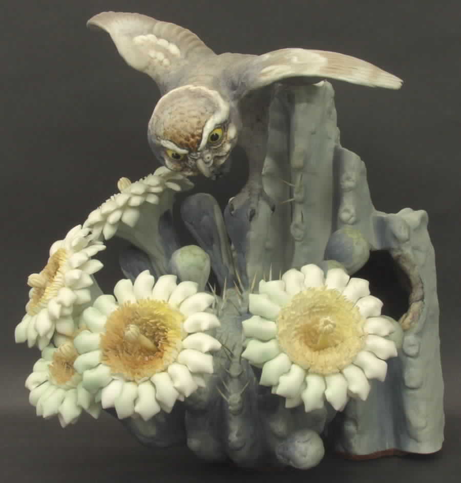 Doughty American Birds Elf Owl & Saguaro - Boxed by Royal Worcester-1