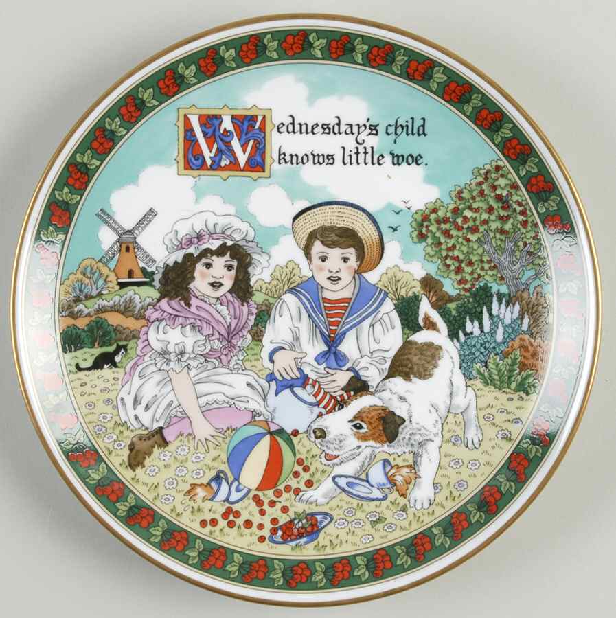 Birthday-Plate Wednesday's Child - Boxed by Royal Worcester-1
