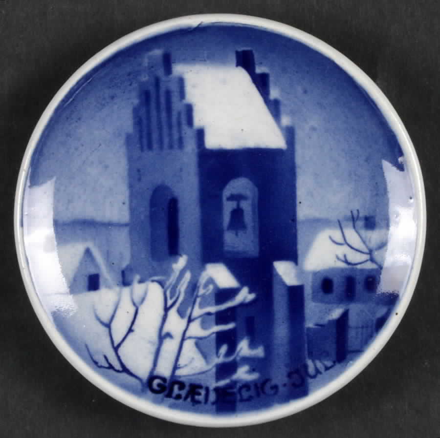Aluminia Merry Christmas Plaquettes Church Tower - No Box by Royal Copenhagen-1