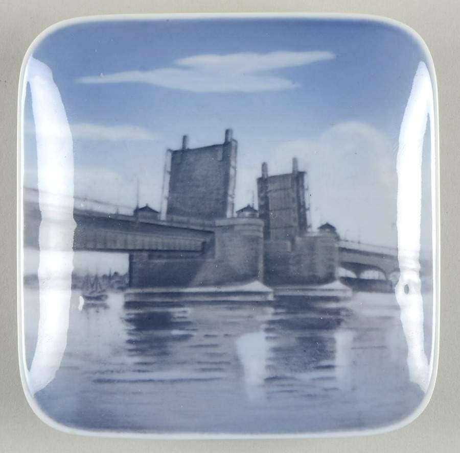 Royal Copenhagen Giftware Square Tray-Limfjords Bridge - No Box by Royal Copenhagen-1