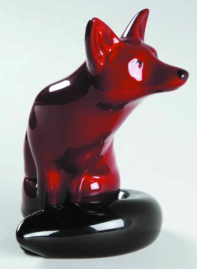 Flambe Fox-Seated - No Box by Royal Doulton-1