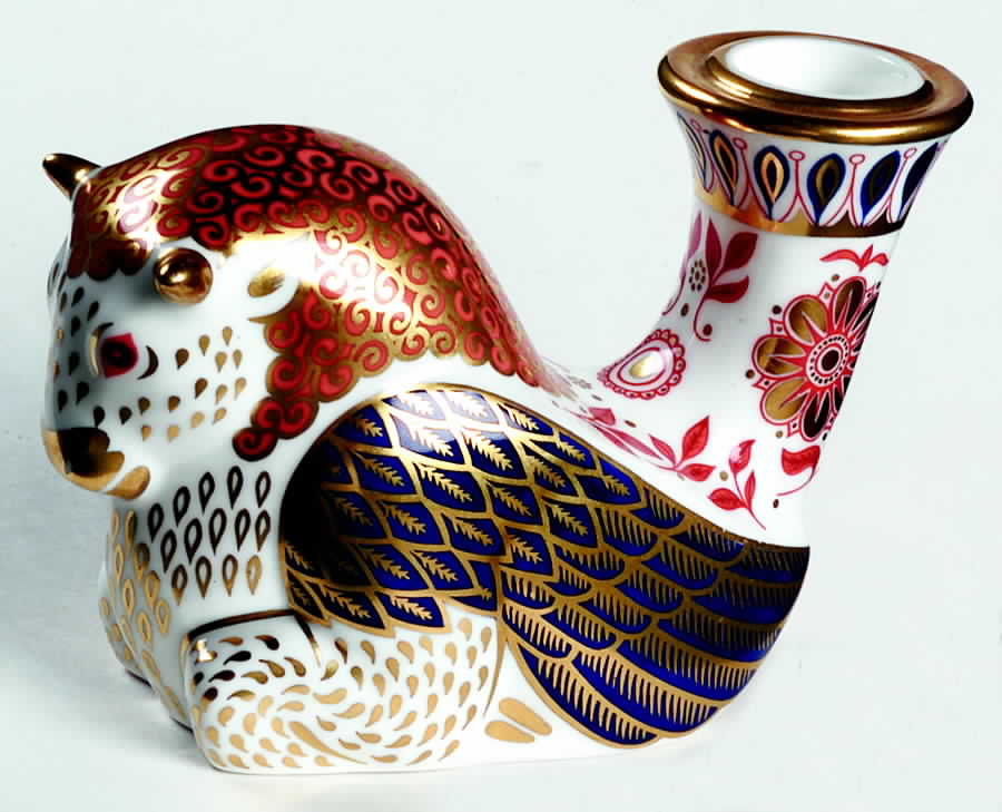 Animal Candleholders Bull-Imari Candleholder - No Box by Royal Crown Derby-1