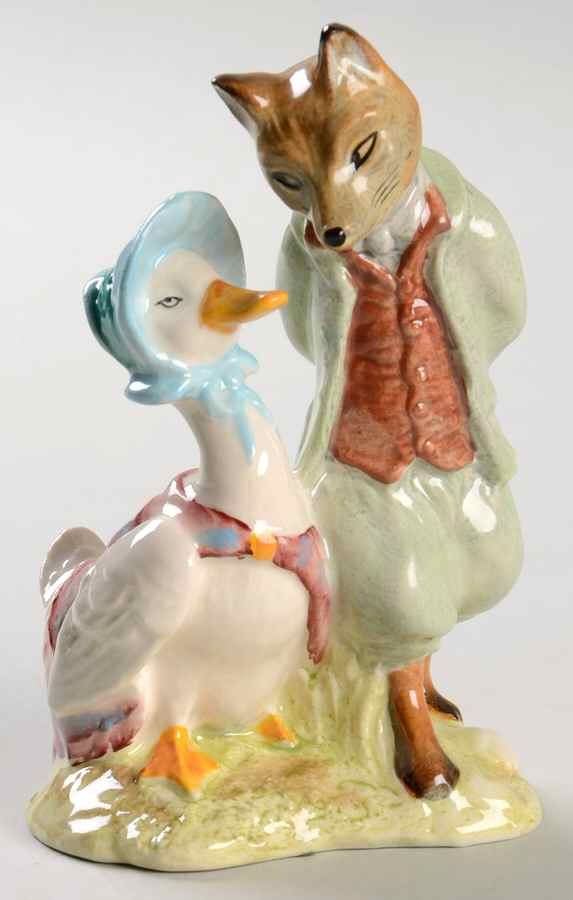 Beatrix Potter Backstamp 10 Jemima Puddleduck & Foxy Whiskered Gentl - Boxed by Royal Doulton-1