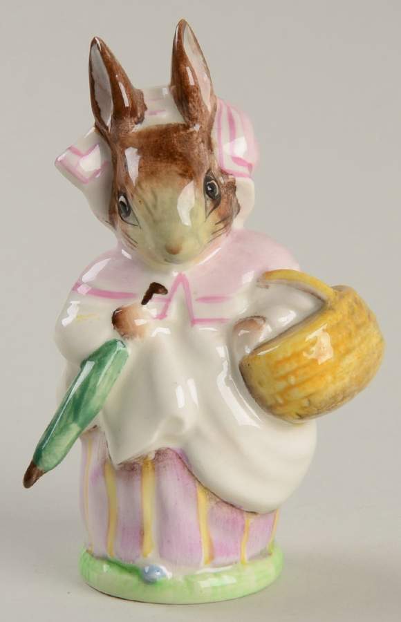 Beatrix Potter Backstamp 3 Mrs Rabbit-Umbrella Out - No Box by Royal Doulton-1