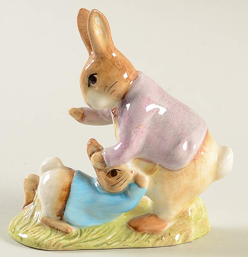 Beatrix Potter Backstamp 3 Mr Benjamin Bunny & Peter Rabbit - No Box by Royal Doulton-1