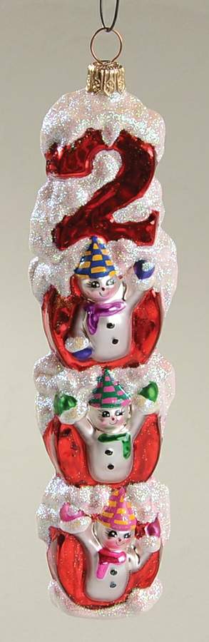 2000 Dated Ornaments Millennium Magic (2-Sided)-Red - No Box by Christopher Radko-1