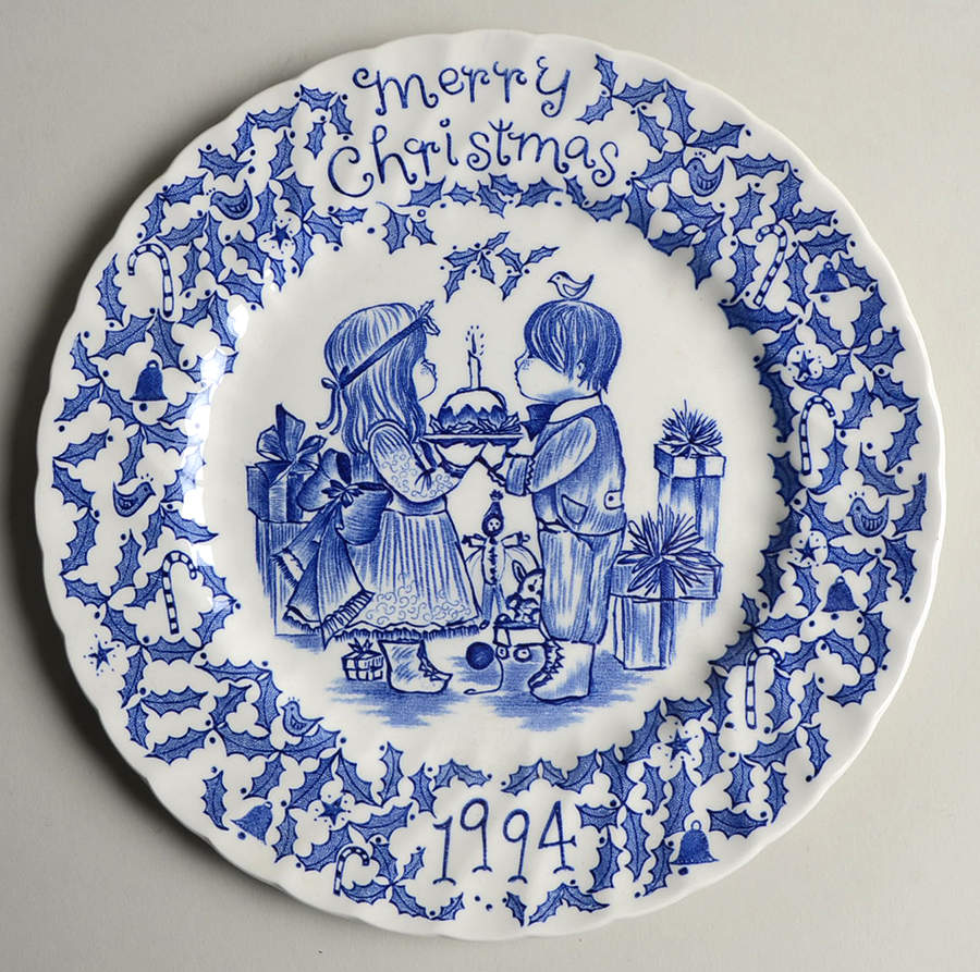 Royal Crownford Christmas Plates 1994-Blue - No Box by Royal Crownford-1