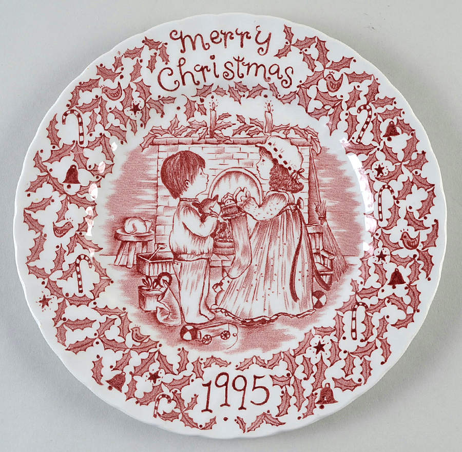 Royal Crownford Christmas Plates 1995-Red - No Box by Royal Crownford-1