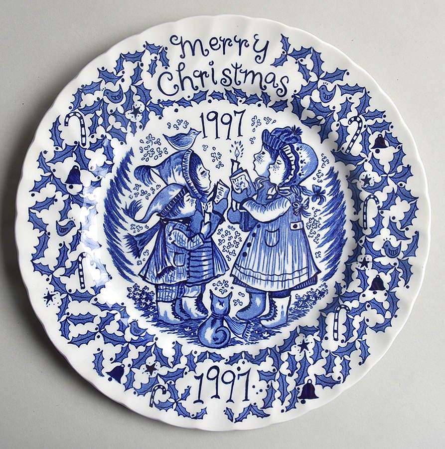 Royal Crownford Christmas Plates 1997-Blue - No Box by Royal Crownford-1