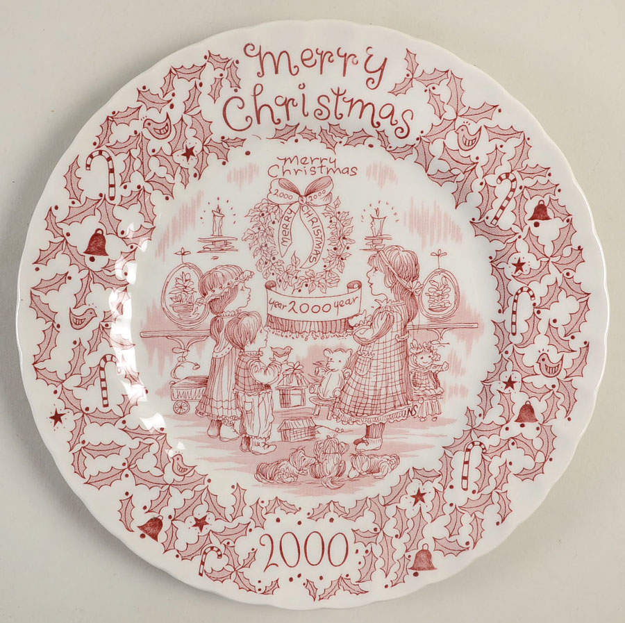Royal Crownford Christmas Plates 2000-Red - No Box by Royal Crownford-1