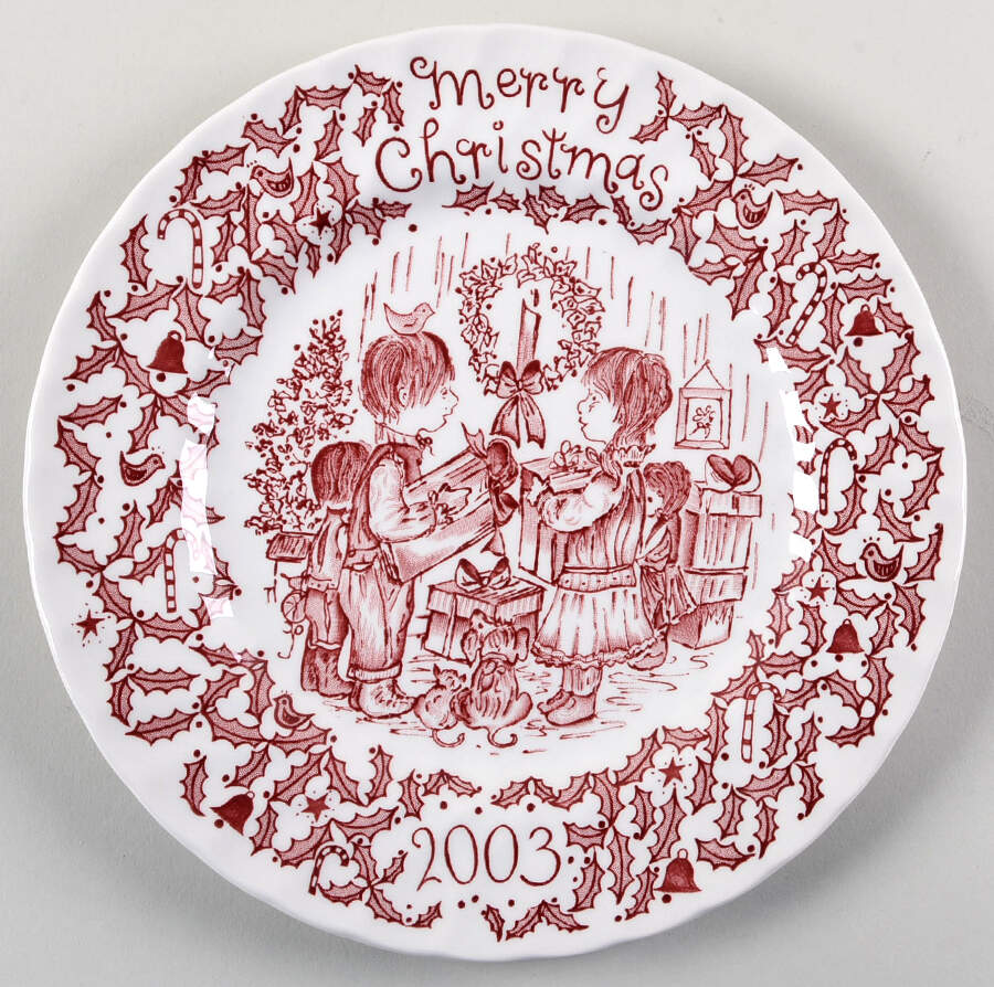 Royal Crownford Christmas Plates 2003-Red - No Box by Royal Crownford-1