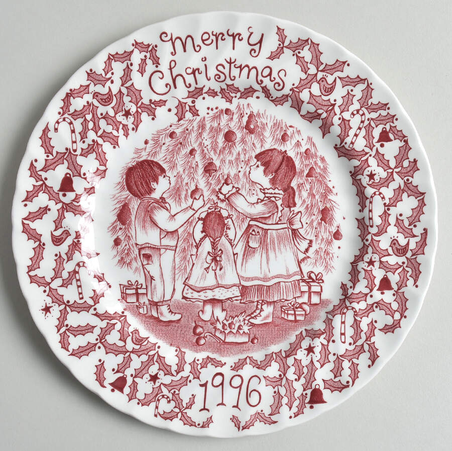 Royal Crownford Christmas Plates 1996-Red - No Box by Royal Crownford-1