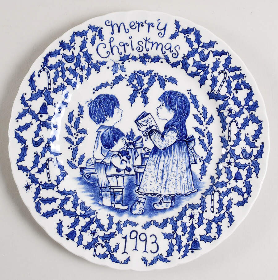 Royal Crownford Christmas Plates 1993-Blue - No Box by Royal Crownford-1