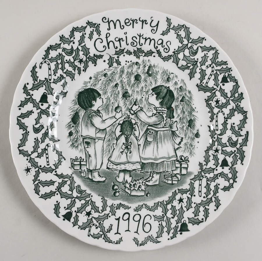 Royal Crownford Christmas Plates 1996-Green - No Box by Royal Crownford-1
