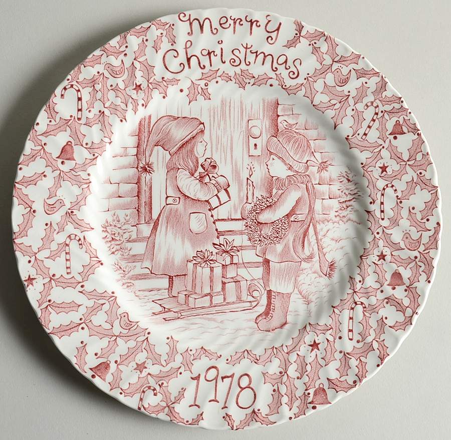 Royal Crownford Christmas Plates 1978-Red - No Box by Royal Crownford-1