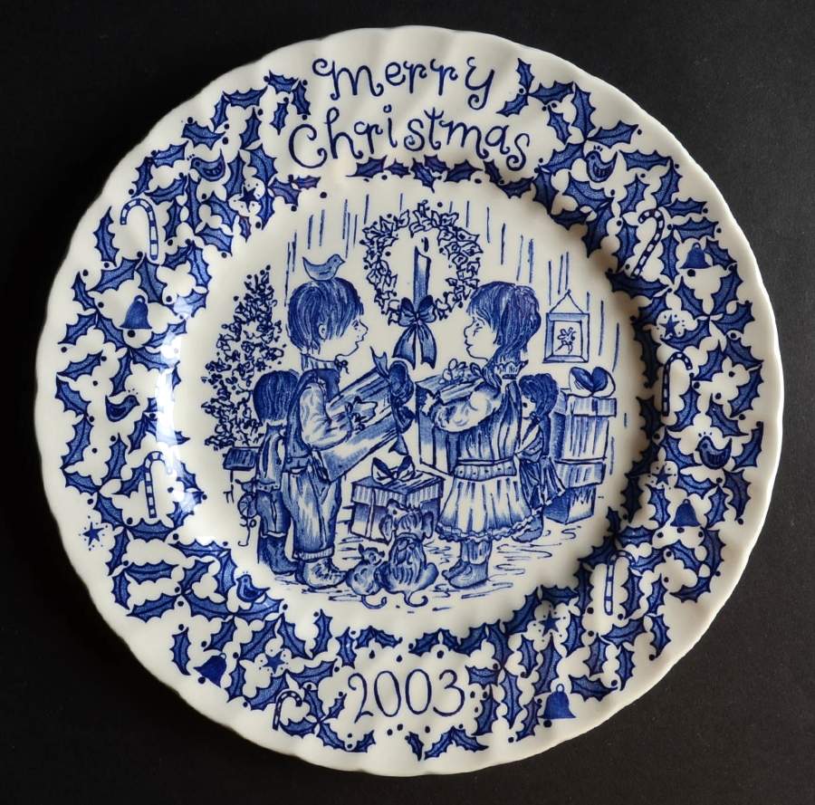 Royal Crownford Christmas Plates 2003-Blue - No Box by Royal Crownford-1