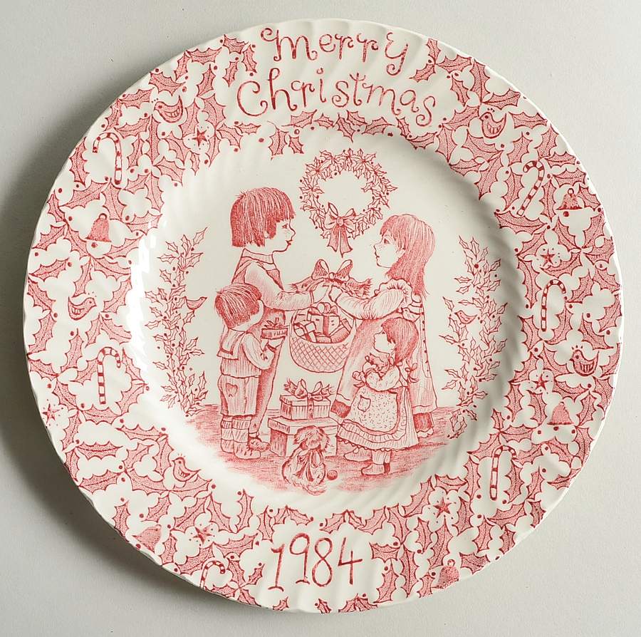 Royal Crownford Christmas Plates 1984-Red - No Box by Royal Crownford-1