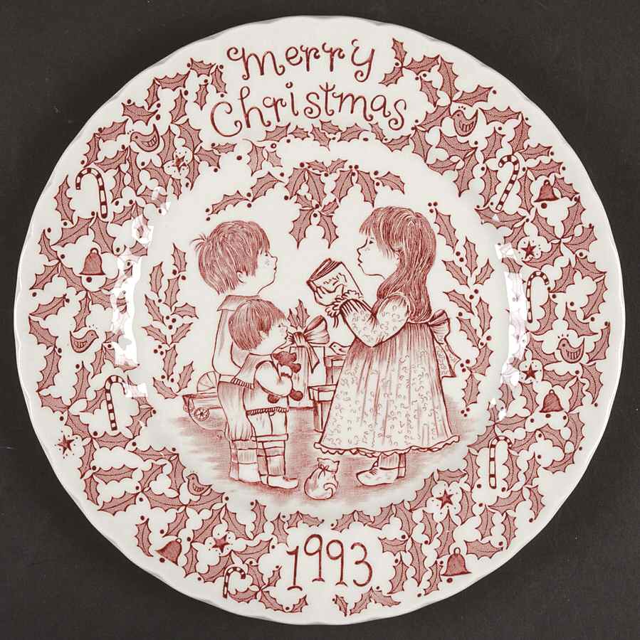 Royal Crownford Christmas Plates 1993-Red - No Box by Royal Crownford-1