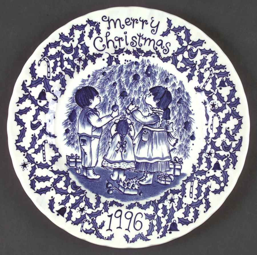 Royal Crownford Christmas Plates 1996-Blue - No Box by Royal Crownford-1