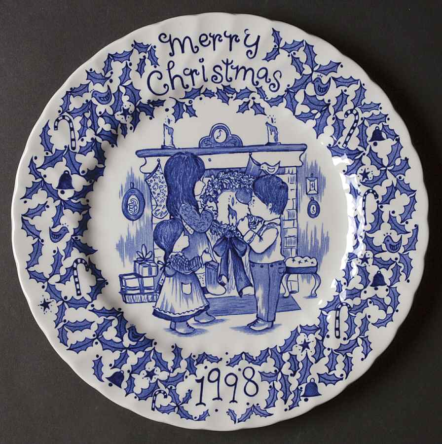 Royal Crownford Christmas Plates 1998-Blue - No Box by Royal Crownford-1