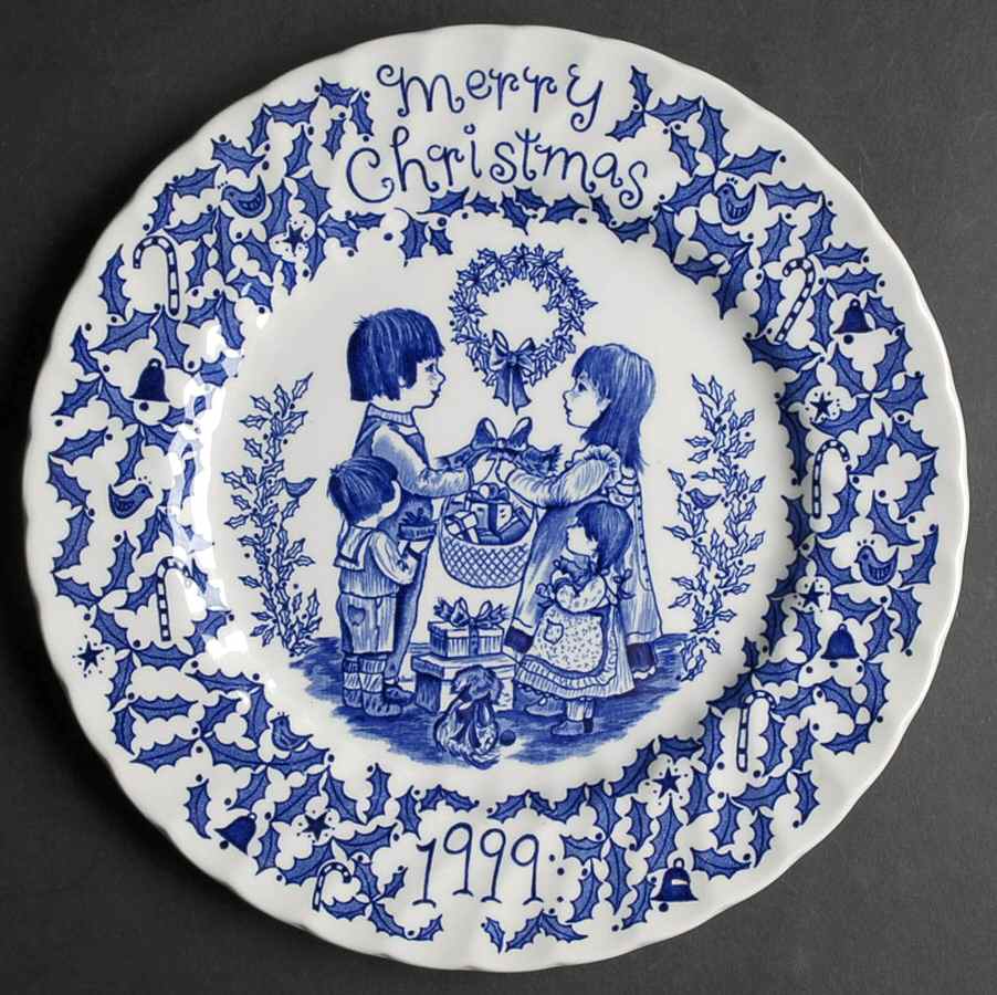 Royal Crownford Christmas Plates 1999-Blue - No Box by Royal Crownford-1