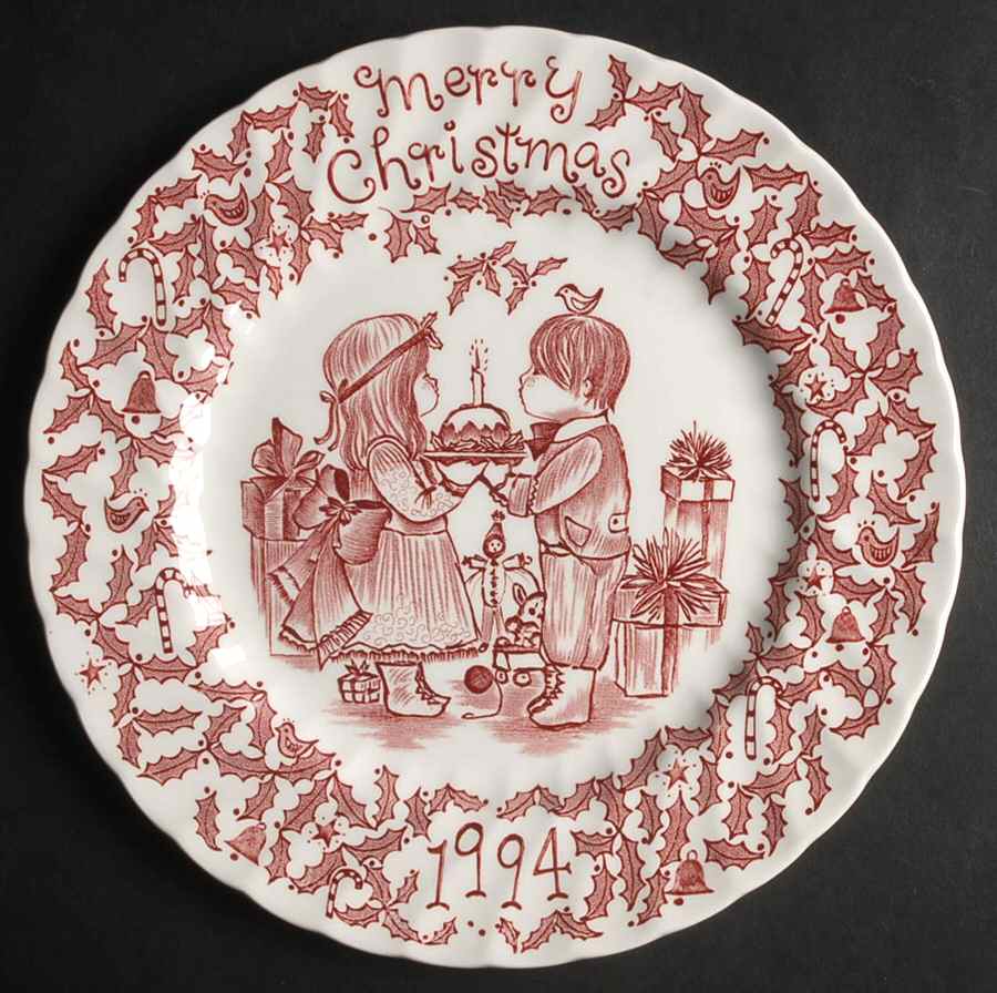 Royal Crownford Christmas Plates 1994-Red - No Box by Royal Crownford-1