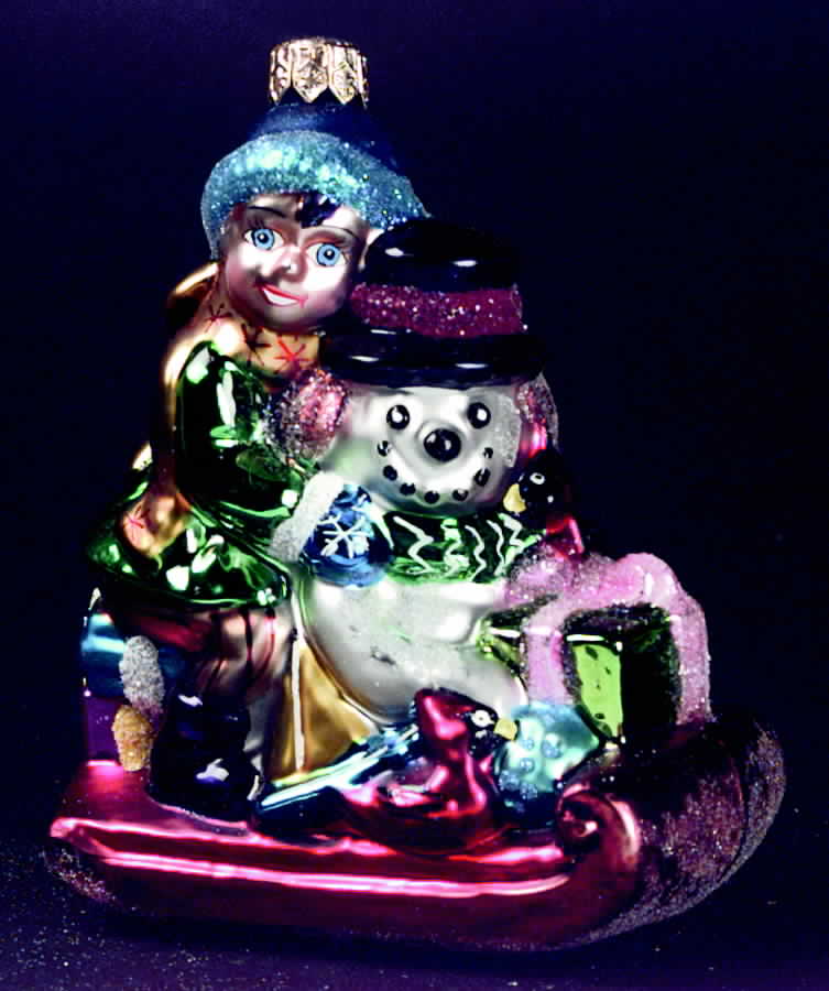 Starlight Rising Star Exclusives Sleddin' Snowman-Carson Pirie Scott - No Box by Christopher Radko-1