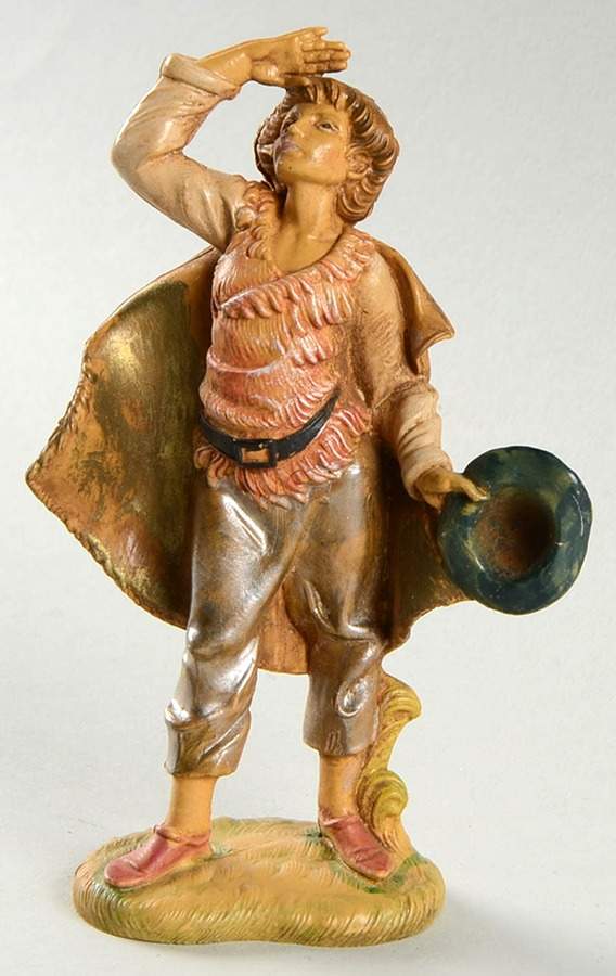 Pellegrini Nativity 4.5"Scale Grazing Shepherd - Boxed by Malco-1