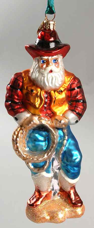 Santa-Western Influence Rootin' Tootin' Nick-Red Hat - No Box by Christopher Radko-1