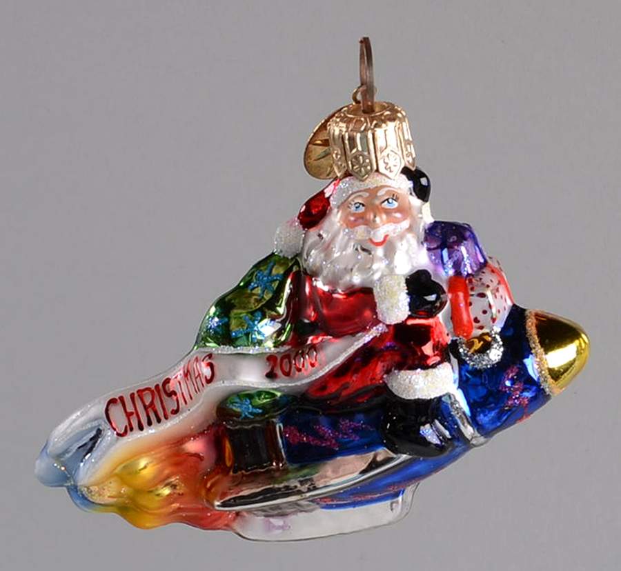 2000 Dated Ornaments Millennium Blastoff Gem - No Box by Christopher Radko-1