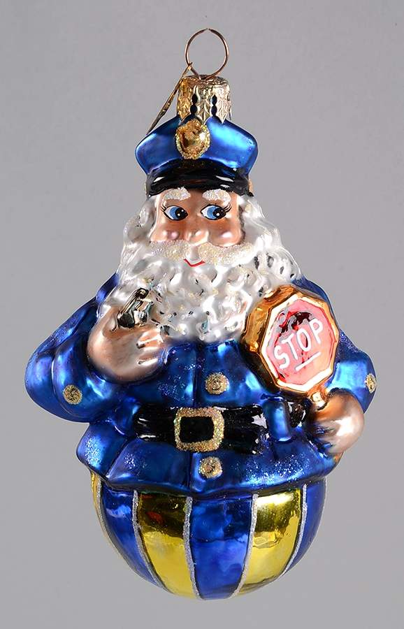 Roly Poly Ornaments Roly Policeman - No Box by Christopher Radko-1