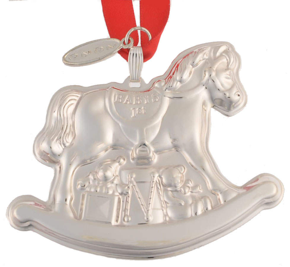 Babys First Christmas-Sterling Rocking Horse With Date Tag - No Box by Reed & Barton-1