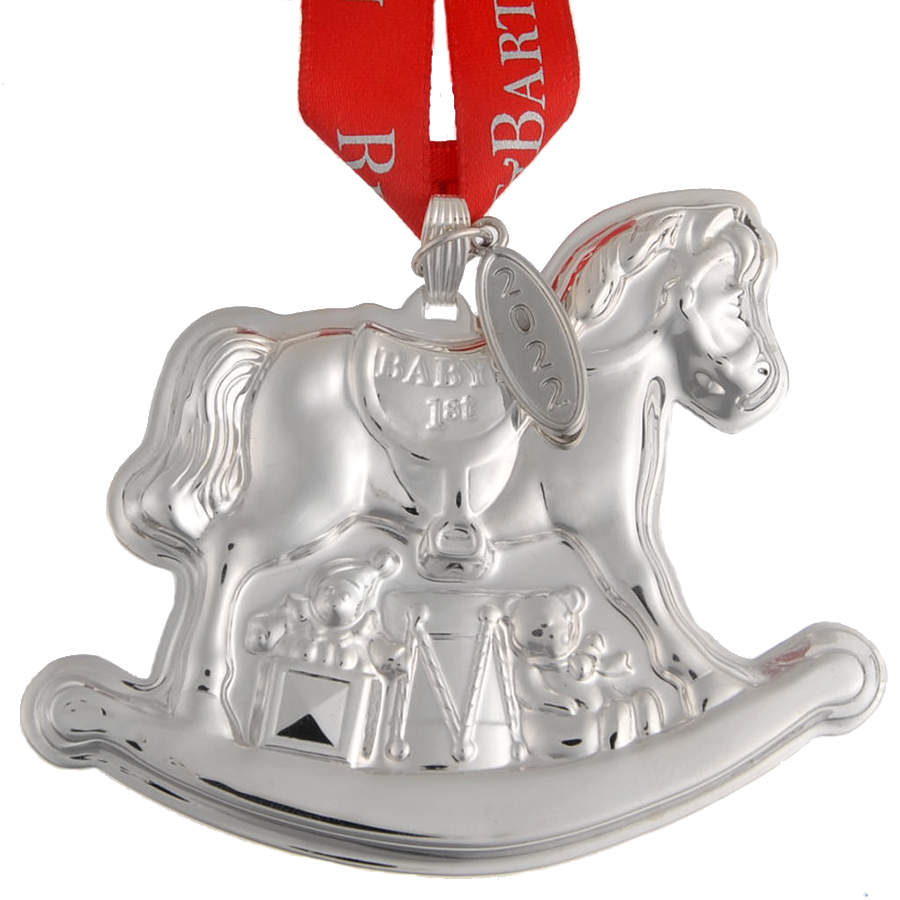 Babys First Christmas-Sterling Rocking Horse With Date Tag - Boxed by Reed & Barton-1