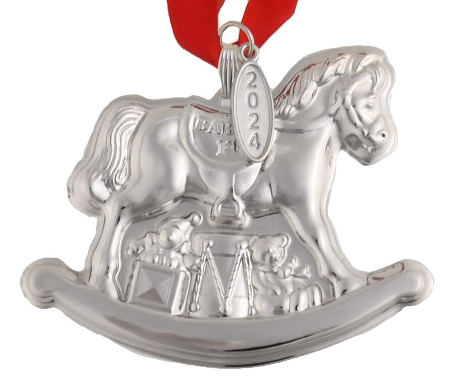 Babys First Christmas-Sterling Rocking Horse With Date Tag - No Box by Reed & Barton-1