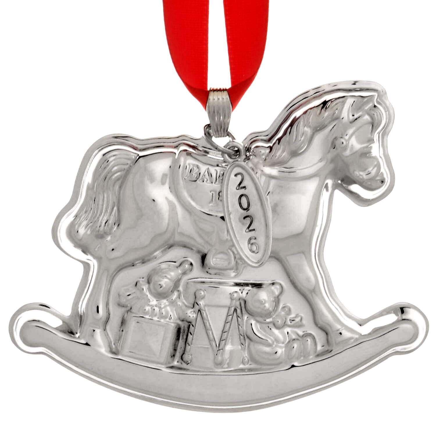 Babys First Christmas-Sterling Rocking Horse With Date Tag - Boxed by Reed & Barton-1