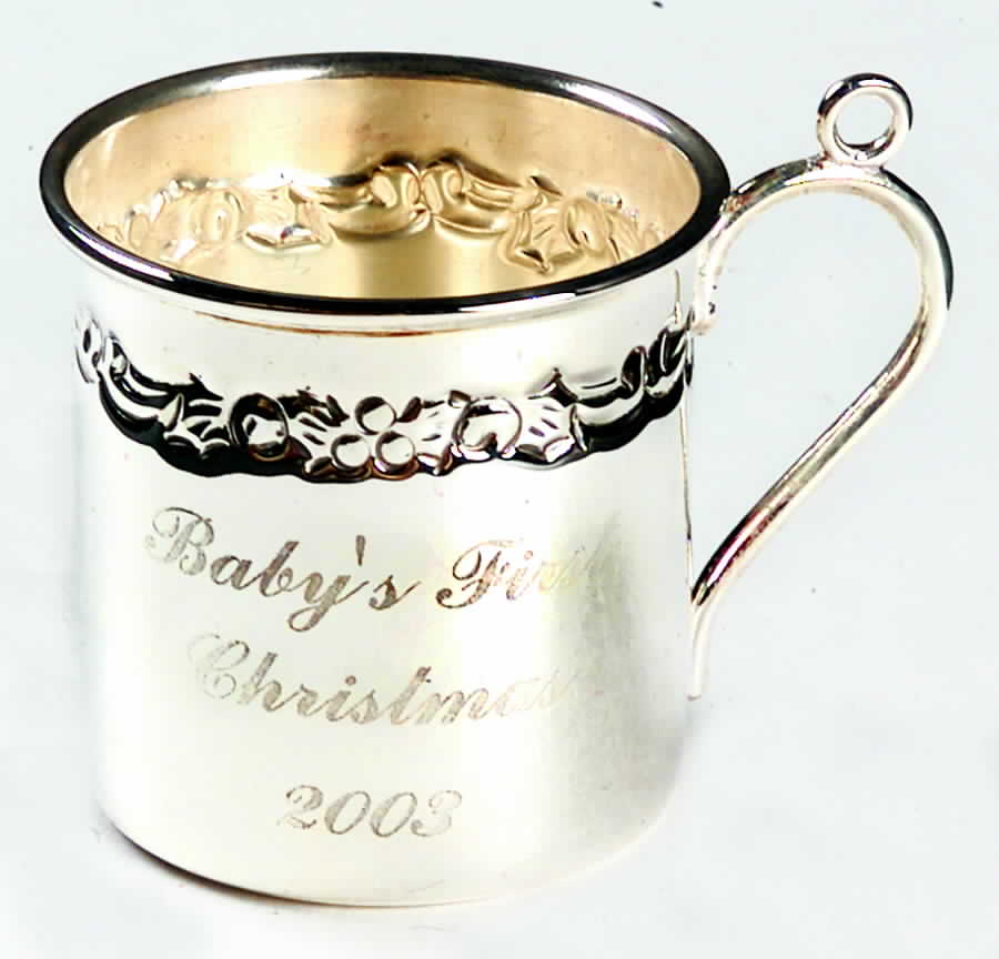 Babys First Christmas-Sterling Baby Cup - No Box by Reed & Barton-1