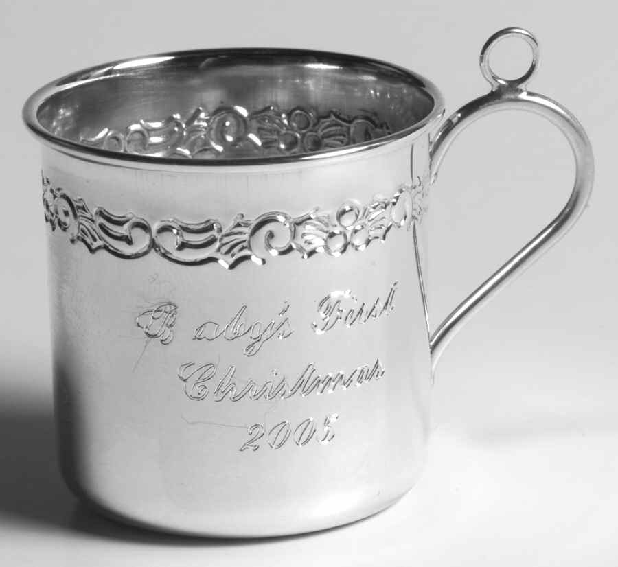 Babys First Christmas-Sterling Baby Cup - Boxed by Reed & Barton-1