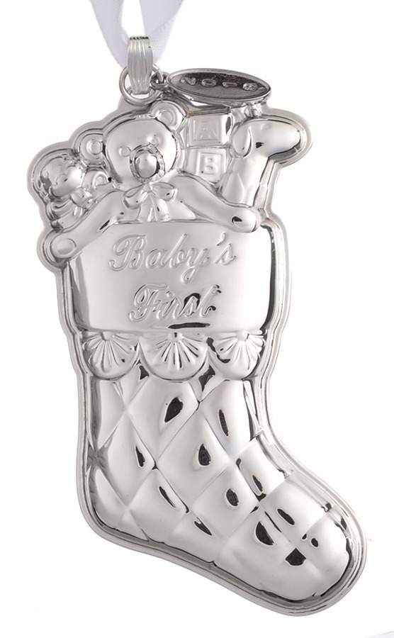 Babys First Christmas-Sterling Stocking With Date Tag-3 1/2"H - No Box by Reed & Barton-1