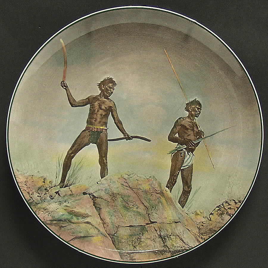 Australian Views Aborigines With Hunting Weapons - No Box by Royal Doulton-1