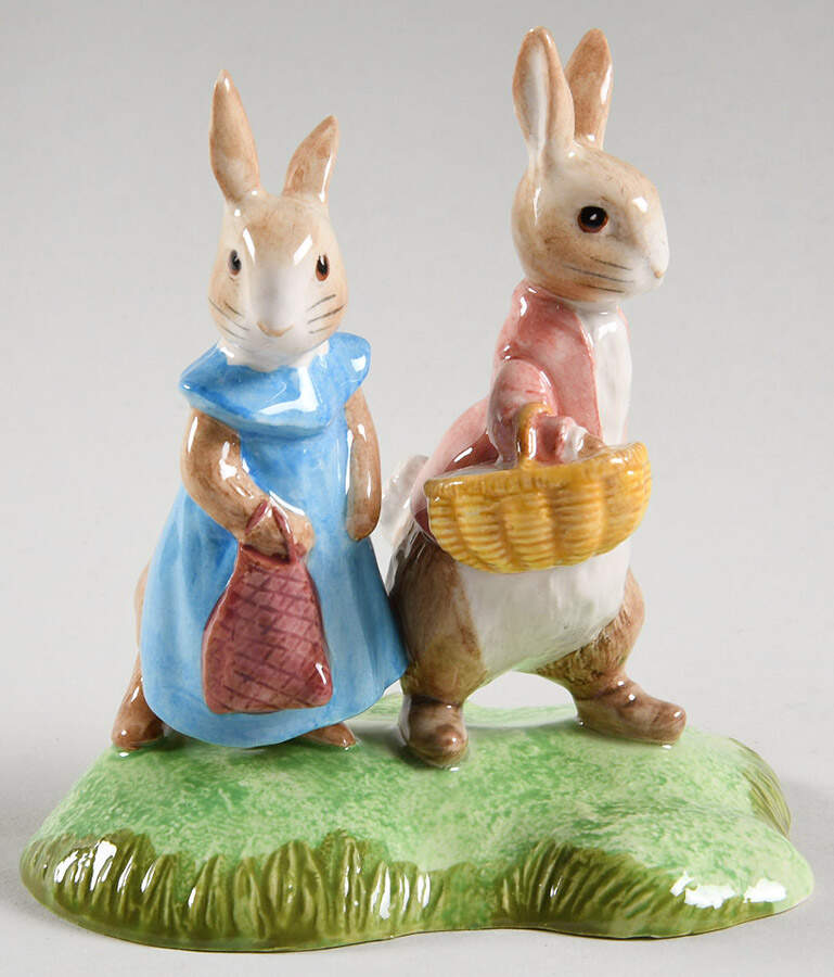 Beatrix Potter Backstamp 11 Flopsy & Benjamin Bunny - No Box by Royal Doulton-1