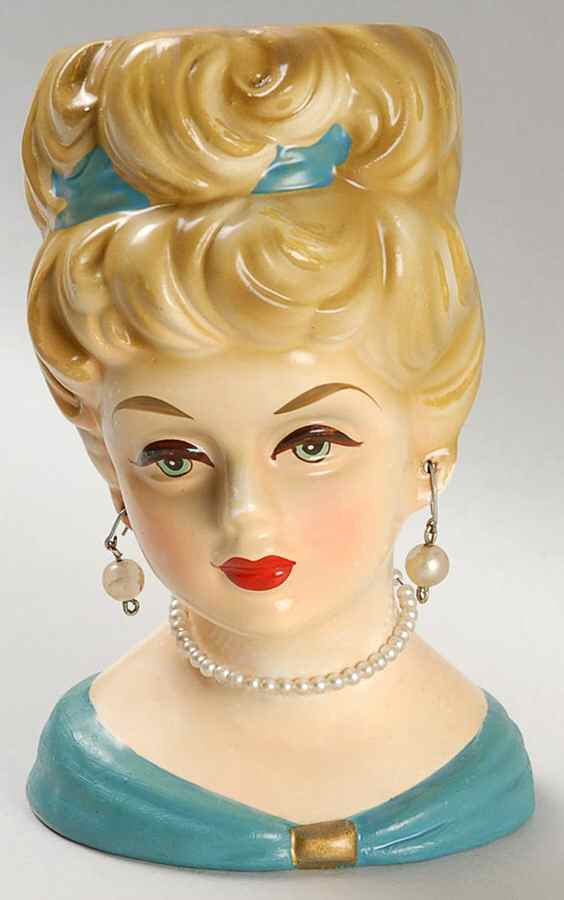 Rubens Miscellaneous Head Vase Blue Dress&Pearls - No Box by Rubens Originals-1