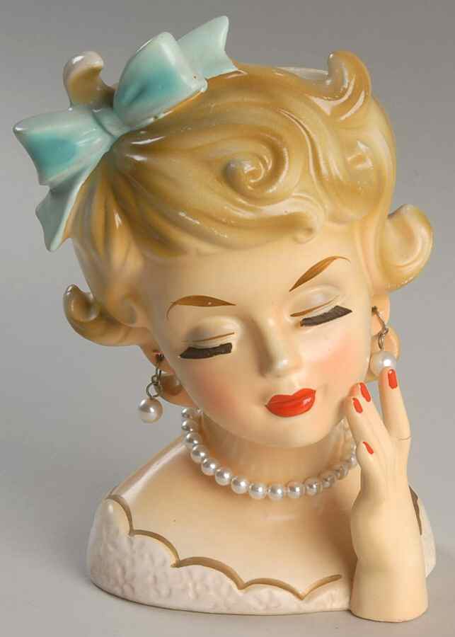 Rubens Miscellaneous Head Vase White Dress & Pearls - No Box by Rubens Originals-1