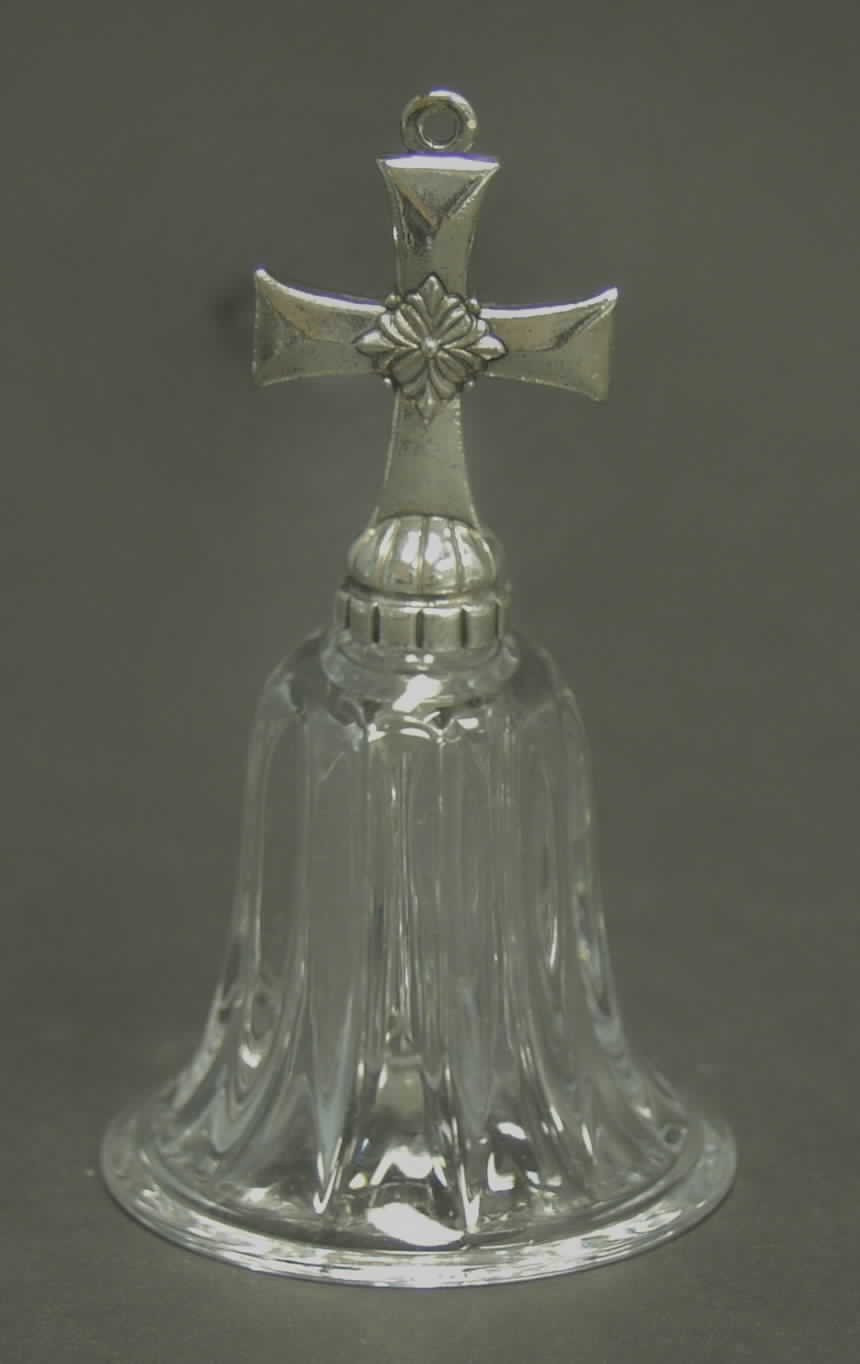 Reed & Barton Christmas Ornament Crystal Cross Bell - No Box by Reed & Barton-1