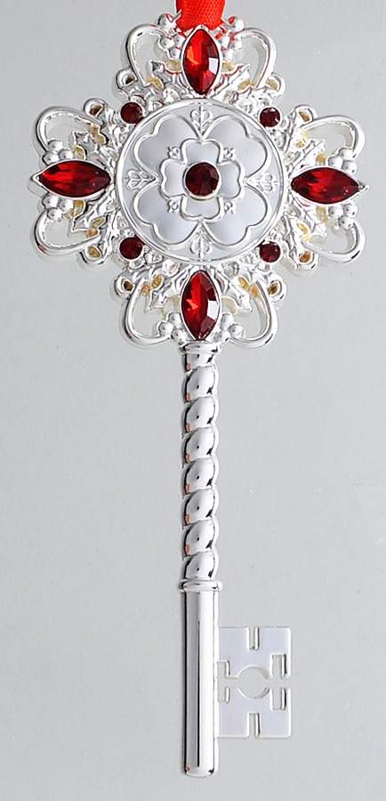 Reed & Barton Christmas Ornament Holly Berry Key - Boxed by Reed & Barton-1