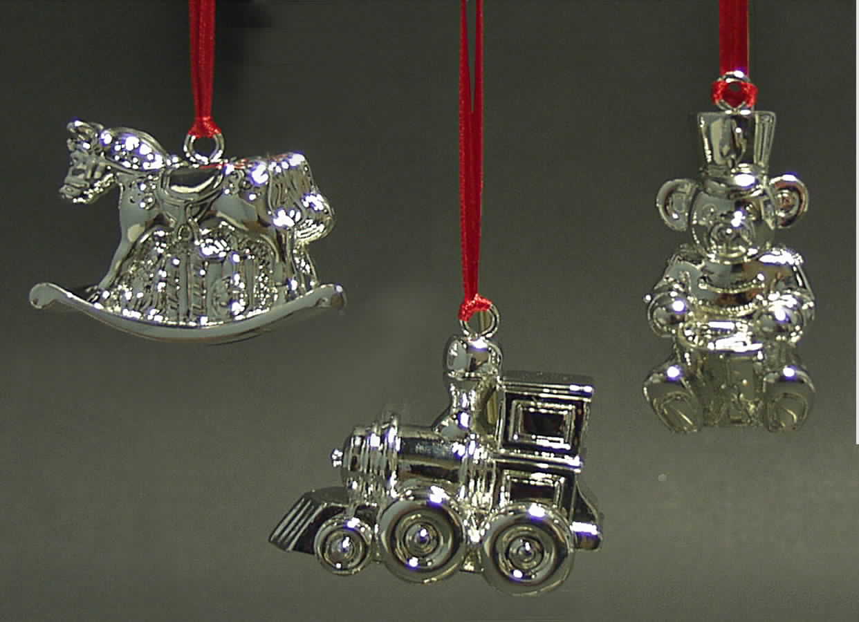 Reed & Barton Christmas Ornament Toyland Ornaments-Set Of 3-Silverplate - Boxed by Reed & Barton-1