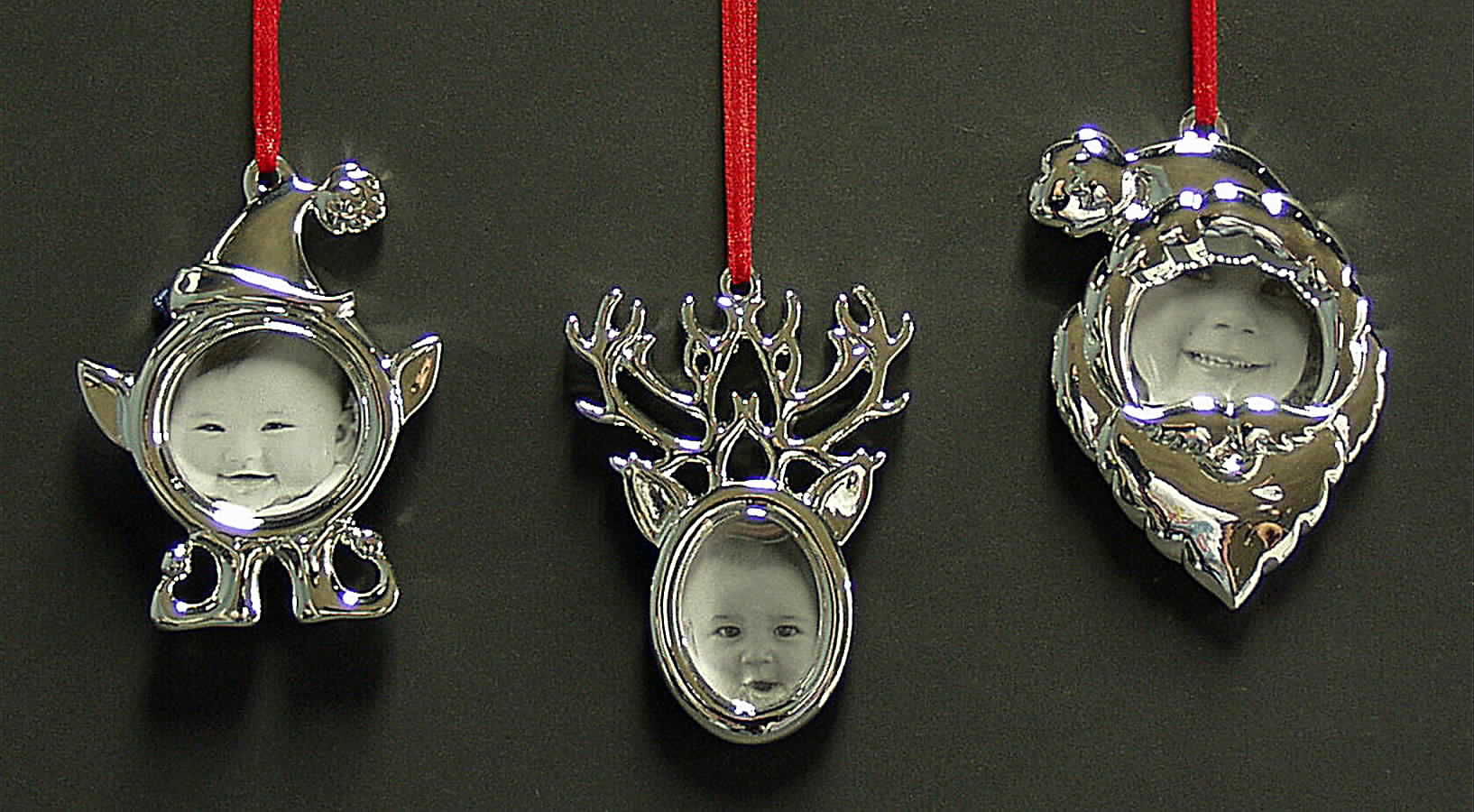 Reed & Barton Christmas Ornament Santa's Helpers-Set Of 3-Frame Ornaments - No Box by Reed & Barton-1