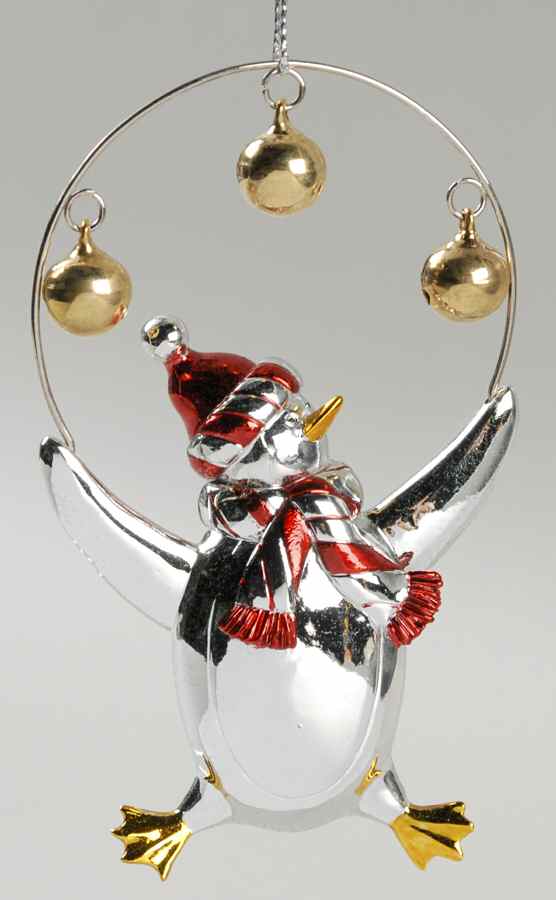 Reed & Barton Christmas Ornament Juggling Penguin - No Box by Reed & Barton-1