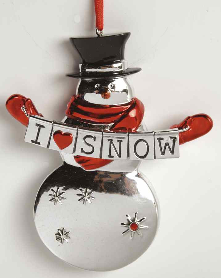 Reed & Barton Christmas Ornament I Love Snow Snowman - Boxed by Reed & Barton-1