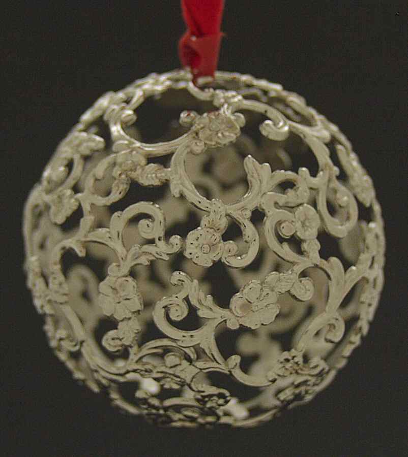 Reed & Barton Christmas Ornament Christmas Rose Pierced Ball - No Box by Reed & Barton-1